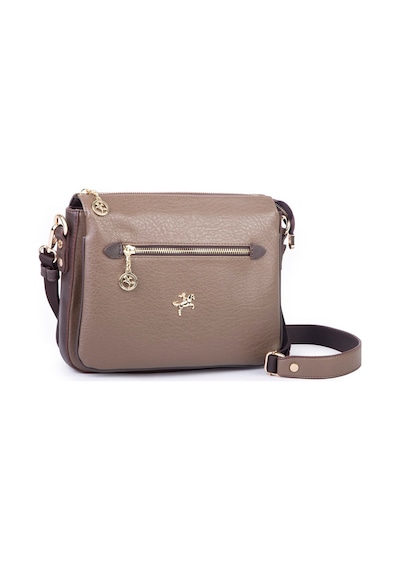 Nas Bag Kadın Çapraz Çanta Kalın Ayarlanabilir Askılı Çanta En: 26 Cm, Boy: 22 Cm Vizon Kahve Victoria