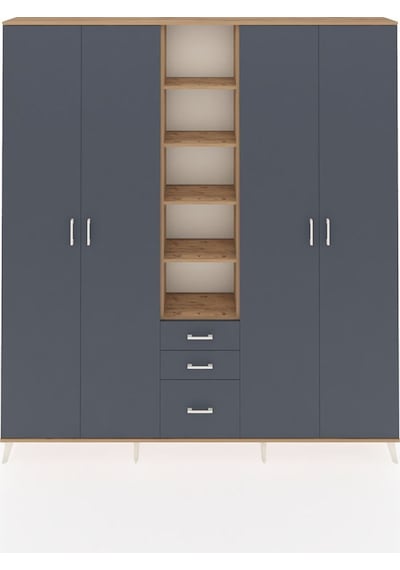 Arges Dolap 17 Raflı 3 Çekmeceli 4 Kapaklı 220x30x243 Çam-antrasit/antrasit Antrasıt/antrasıt Arges Dolap 17 Raflı 3 Çekmeceli 4 Kapaklı 220x30x243 Çam-antrasit/antrasit Antrasıt/antrasıt