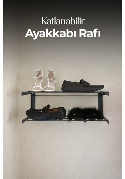 Çok Amaçlı Katlanabilir Ayakkabı Rafı - 60x45 Cm Antrasit