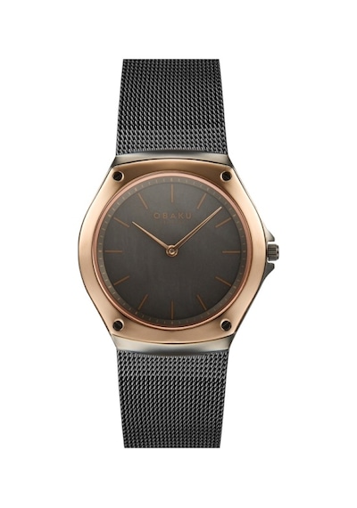 Obaku Denmark V316lxdjmj Quartz Hasır Kordon Siyah Safir Cam 33 Mm Kadın Kol Saati Rose Gold