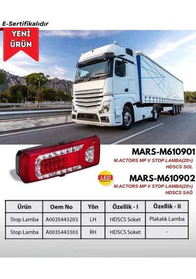Actros Mp-4mp5 Mp6 Stop Lambası Led- A0035448303, A0035443303