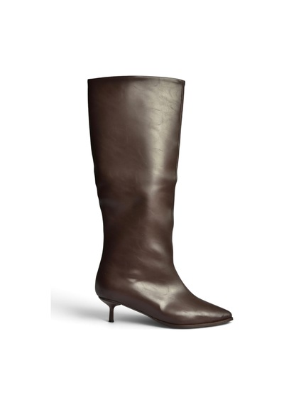 Fox Shoes Z726103409 Kahverengi Kısa İnce Topuklu Klasik Kadın Çizme