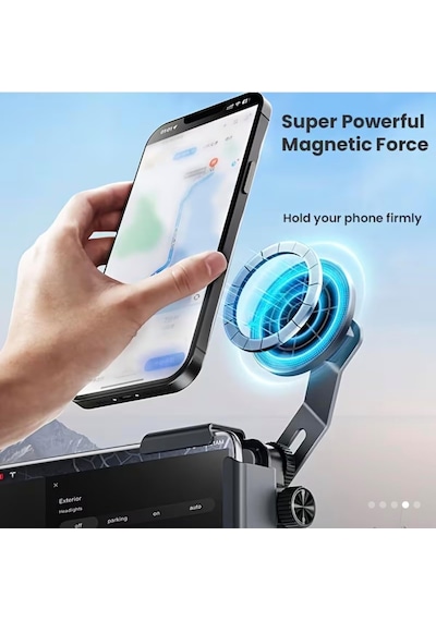 Manyetik Araç Telefon Tutucu, Tesla Ekran Manyetik Telefon Tutucu Standı, Titreşim Önleyici, Kaymaz Tasarım Model Y/juniper Uyumlu, 360 Döner, Araç İçi Klips Kolay Montaj 2 Mixed