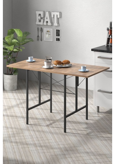 Retodesign Yıldız Katlanır Mutfak Masası . Katlanır Masa 1625 Atlantik Çam-siyah