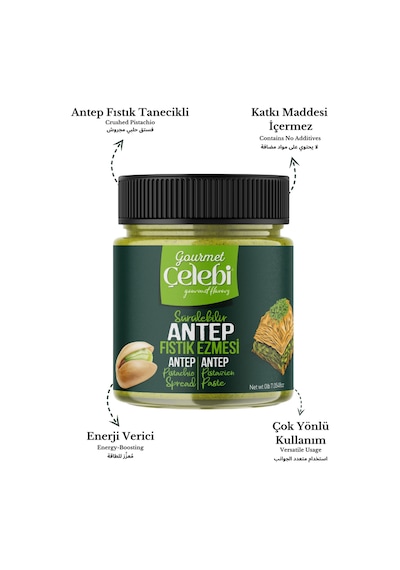 Kahvaltılık Antep Fıstık Ezmesi 3'lü Paket 200 Gr X 3 Adet - Sürülebilir Gerçek Antep Fıstığı Ezmesi