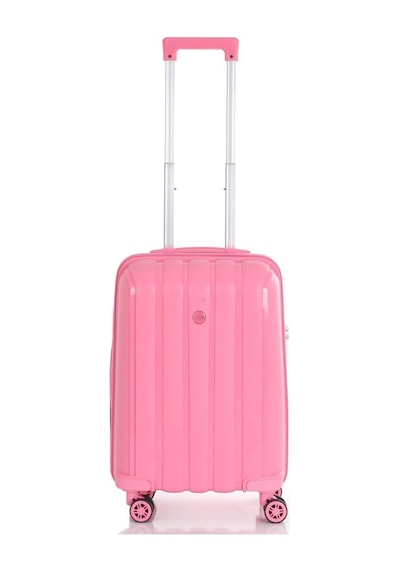 Mçs Bavul Büyük Ve Kabin 2li Set Kırılmaz Silikon Valiz V305 Pembe
