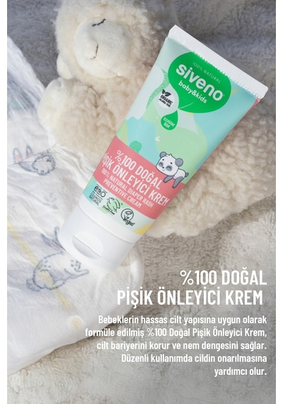 Siveno %100 Doğal Bebek Pişik Önleyici Jel Krem Çinko Hassas Hipoalerjenik Vegan Bakım Kremi 50 Ml