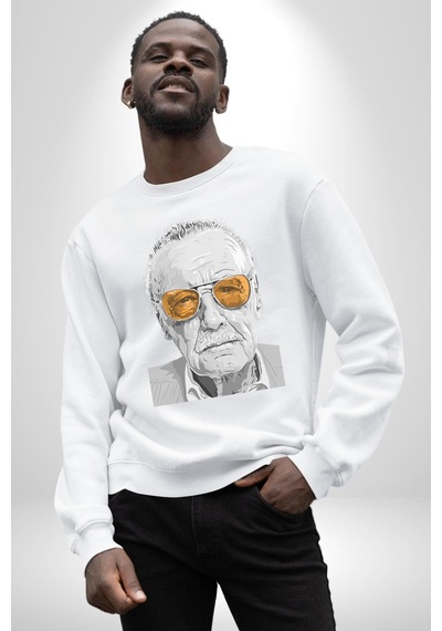 Stan Lee Unisex Beyaz Sweatshirt Beyaz