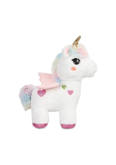 Peluş Tek Boynuzlu At Unicorn Beyaz Pembe Peluş 35 Cm Pelüş
