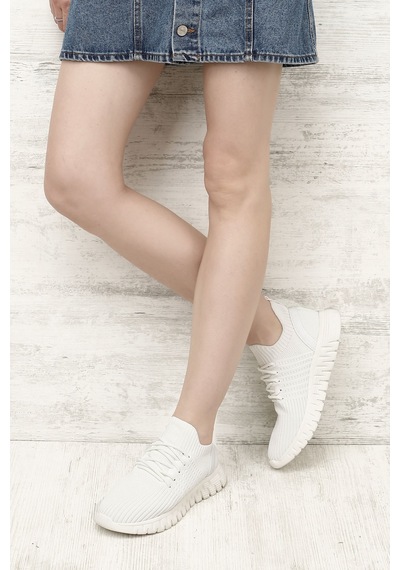 Gönderi(R) Gönderi R Beyaz Triko Bağcıklı Memory Foam Tabanlıklı Comfort Sneaker Beyaz