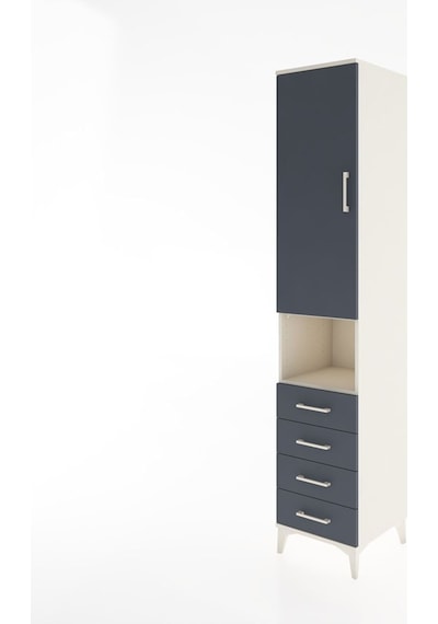 Hyperion Dolap 3 Raflı 4 Çekmeceli Tek Askılı 44x44x221 Aytaşı-antrasit Aytası