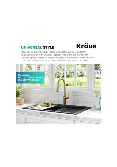Kpf-2820sfacb Oletto Tek Saplı Aşağı Çekilebilir Mutfak Bataryası, 40 Cm, Antik Şampanya Bronz Açık Beyaz