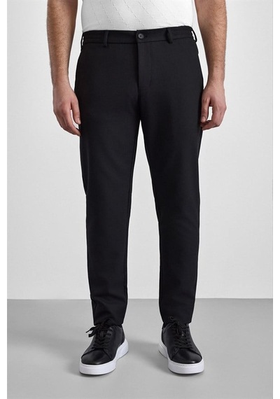 Süvari Siyah Slim Düz İnterlok Yarım Lastikli Rüzgar Geçirmez Jogger Pantolon Pn2020500744-s09