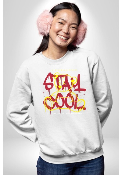 Havalı Kal Unisex Beyaz Sweatshirt Beyaz