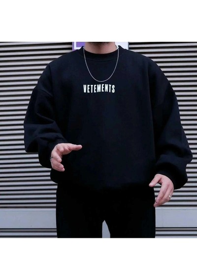Startmore Adrift Vetements Renkli Oversize Bisiklet Yaka Pamuklu Sweatshirt Beyaz Siyah