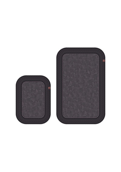 Banyo Paspası Takımı 70x110+50x70 Cm Düz Antrasit Gri & Siyah