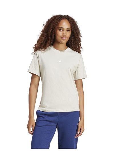 Adidas Essentials Small Logo Cotton Tişört Jı6079 Ekru