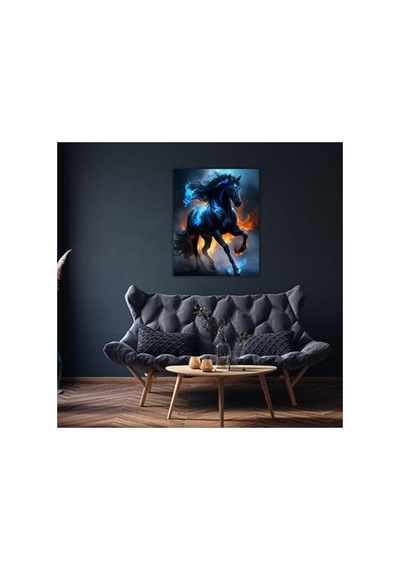 Baskılı Sayılarla Boyama Hobi Seti Çerçeveli 60x75 Cm: Siyah İnci - 791497252