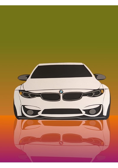 Bmw Araba Duvar Süsü Strafor Tablo Duvar Aksesuarı Strafor Tablo Beyaz