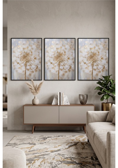 Siyah Ahşap Çerçeveli Dandelion Çiçeği Üçlü Duvar Tablosu Altın Detaylı Modern Dekorasyon Kabartma Görünümlüdür Siyah Siyah Ahşap Çerçeveli Dandelion Çiçeği Üçlü Duvar Tablosu Altın Detaylı Modern Dekorasyon Kabartma Görünümlüdür Siyah
