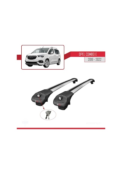 Opel Combo E 2019-2022 Arası İle Uyumlu Ace-1 Ara Atkı Tavan Barı Gri