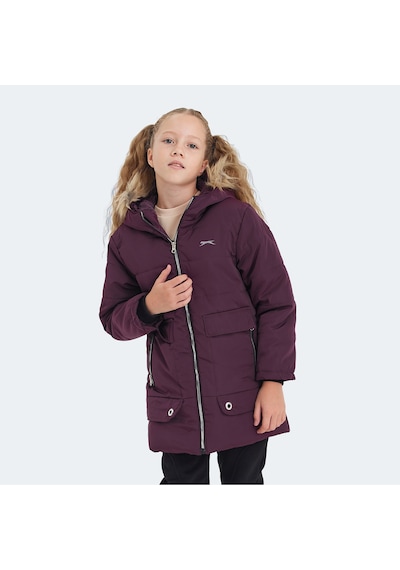 Slazenger CAMELIA Çocuk Kapüşonlu Mor Mont & Kaban