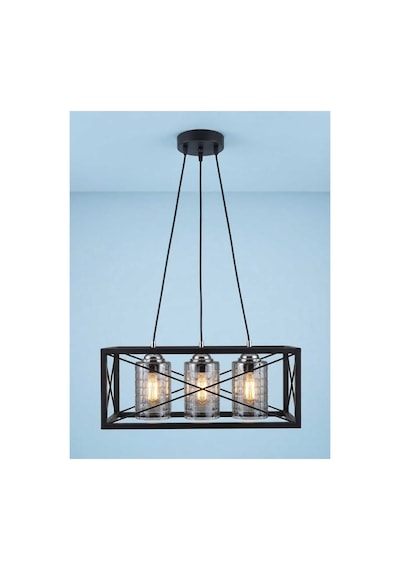 H-acraft Modern Curva Metal Füme Avize 3'lü Siyah