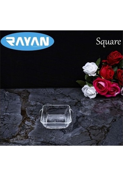 Square Tekli Kare Cam Kahvaltılık Kase Royaleks-25057 Şeffaf