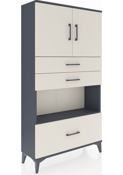Arges Dolap 3 Raflı 3 Çekmeceli 2 Kapaklı 88x30x163 Antrasit-aytaşı Antrasit Arges Dolap 3 Raflı 3 Çekmeceli 2 Kapaklı 88x30x163 Antrasit-aytaşı Antrasit