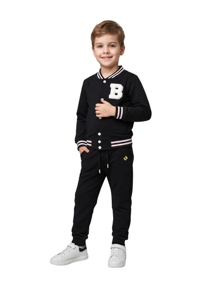 New Kids Erkek Çocuk Eşofman Takımı Syh Mevsimlik Pamuklu Cepli -91218 Siyah