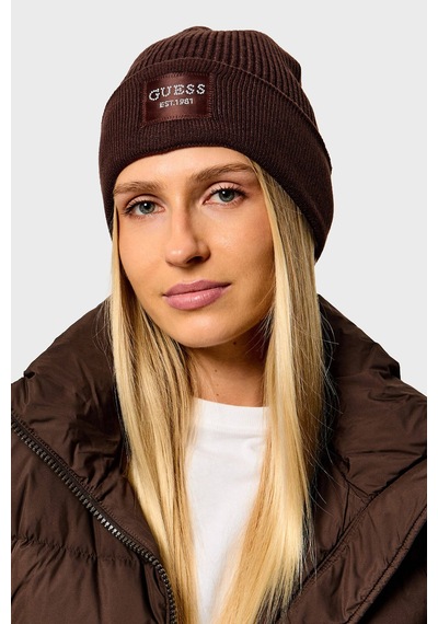 Guess Knitted Logolu Bere Aw5631vıs01 Kadın Bere Aw5631 Vıs01 Btc Koyu Kahve