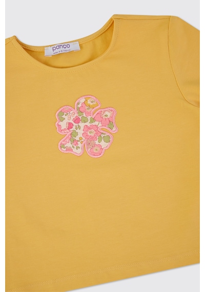 Panço Liberty Kumaş Kız Çocuk Tişört Sarı 5621GK05007