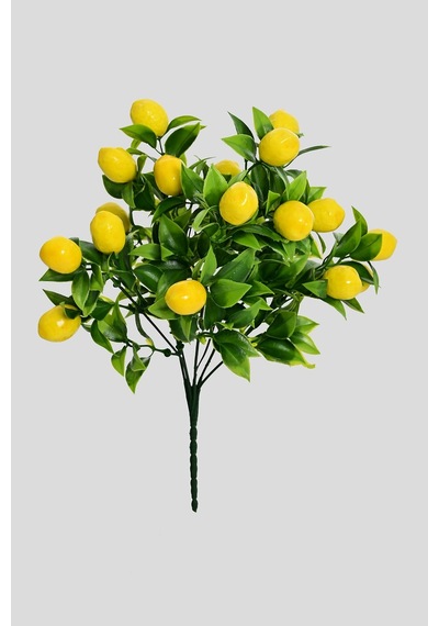 Sarı Yapay Limon Çiçeği Demet 7 Dallı Gerçek Dokulu 35 Cm
