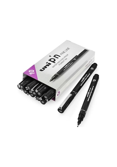 Uni-ball Çizim Kalemi Akrilik Uçlu Fine Line Pin 1.0 Mm Siyah Pın 10-200 S