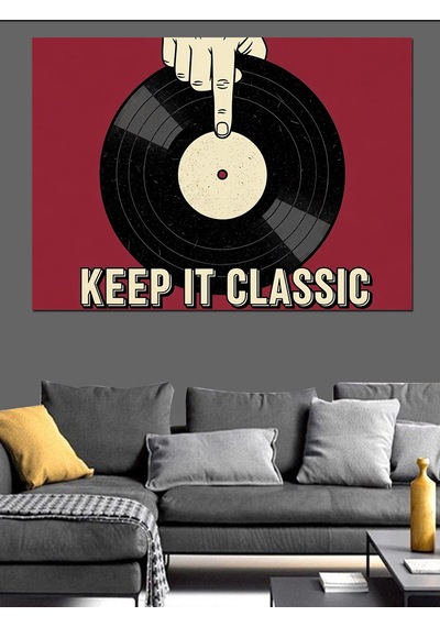 Plak Üzerinde El Klasik Müzik Dekoratif Kanvas - Mdf Ahşap Tablo