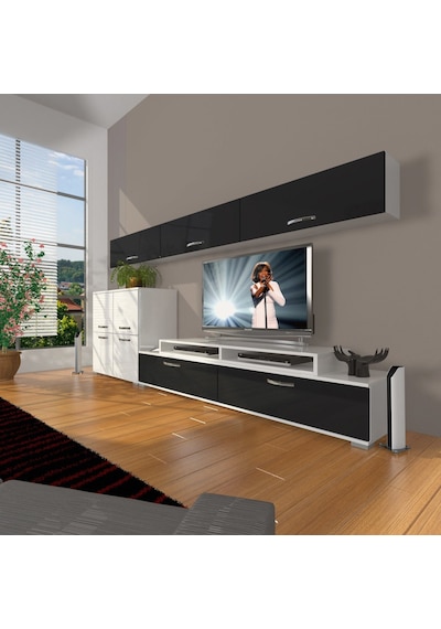 Decoraktiv Ekoflex 8 Slm Tv Ünitesi Tv Sehpası Beyaz - Siyah
