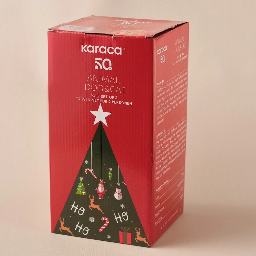 Karaca New Year Yılbaşı Animal Dog & Cat 2'li Mug Seti Çok Renkli