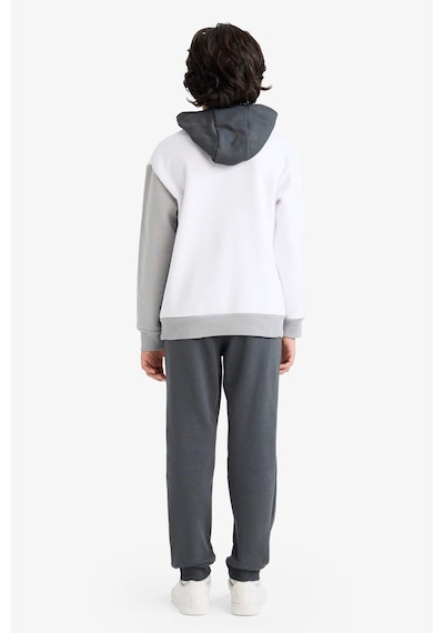 Defacto Erkek Çocuk 2li Takım Baskılı Kapüşonlu Sweatshirt Jogger Eşofman Altı C8316a825cwwt36 Beyaz-wt36