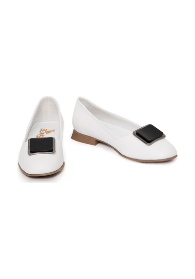 Twoegoist Kadın Deri Loafer Babet Casual Ayakkabı 001