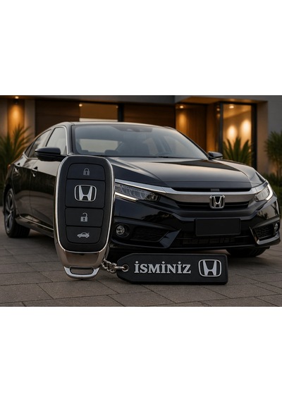İsimli Honda Anahtarlık , Kişiye Özel - Hediyelik İsimli Araç Logolu Anahtarlık - İsimli Honda Araba