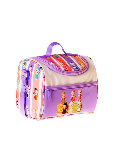 Kaukko Kids Kız Çocuk Cat Life Baskılı Isı Yalıtımlı Okul Beslenme Çantası Mor - Krem - L5314