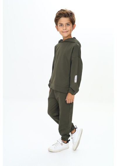 Toontoy Kids Toontoy Erkek Çocuk Arma Detaylı Eşofman Takımı Haki
