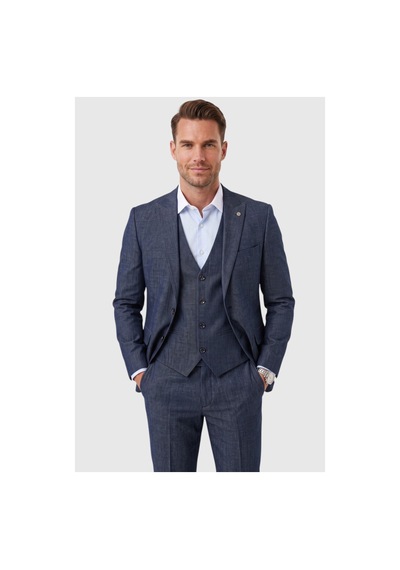 Deepsea Koyu Lacivert 3 Parça Slim Fit Yelekli Erkek Takım Elbise Çift Yırtmaçlı Modern Kesim 2601631 Deepsea Koyu Lacivert 3 Parça Slim Fit Yelekli Erkek Takım Elbise Çift Yırtmaçlı Modern Kesim 2601631