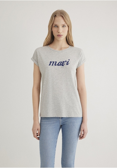 Mavi - Mavi Logo Baskılı Gri Tişört 166422-25702 Gri