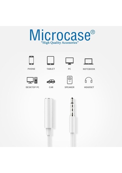 Microcase 3.5 Mm Aux, Kulaklık Uzatma Kablosu 1 Metre - Mh023