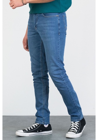 HLT Jeans Erkek Açık Mavi Taşlamalı Slim Fit Likralı Jean Kot Pantolon Brenden