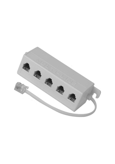 Chester Rj11 1 Erkek 5 Dişi Telefon Kablosu Çoklayıcı Dağıtıcı Adaptör Bej