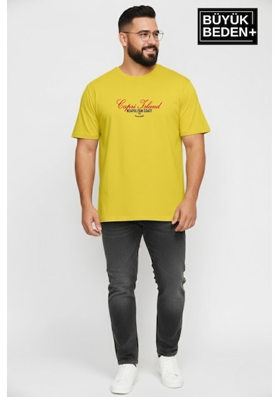 Superlife Erkek Büyük Beden Capri Island Baskılı 3xl-6xl Bisiklet Yaka Tshırt Spr26bts510-14 Sarı Superlife Erkek Büyük Beden Capri Island Baskılı 3xl-6xl Bisiklet Yaka Tshırt Spr26bts510-14 Sarı
