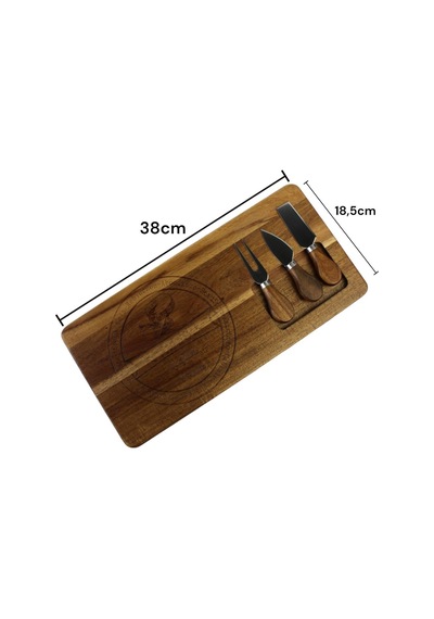 Akasya Ağacı Lüx Sunumluk Ve Özel Bıçak Seti 38 X 18.