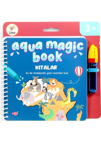 Lino Aqua Magic Book Kıtalar sihirli Boyama Kitabı Tfl-1001